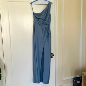 BHLDN bridesmaid dress dusty blue